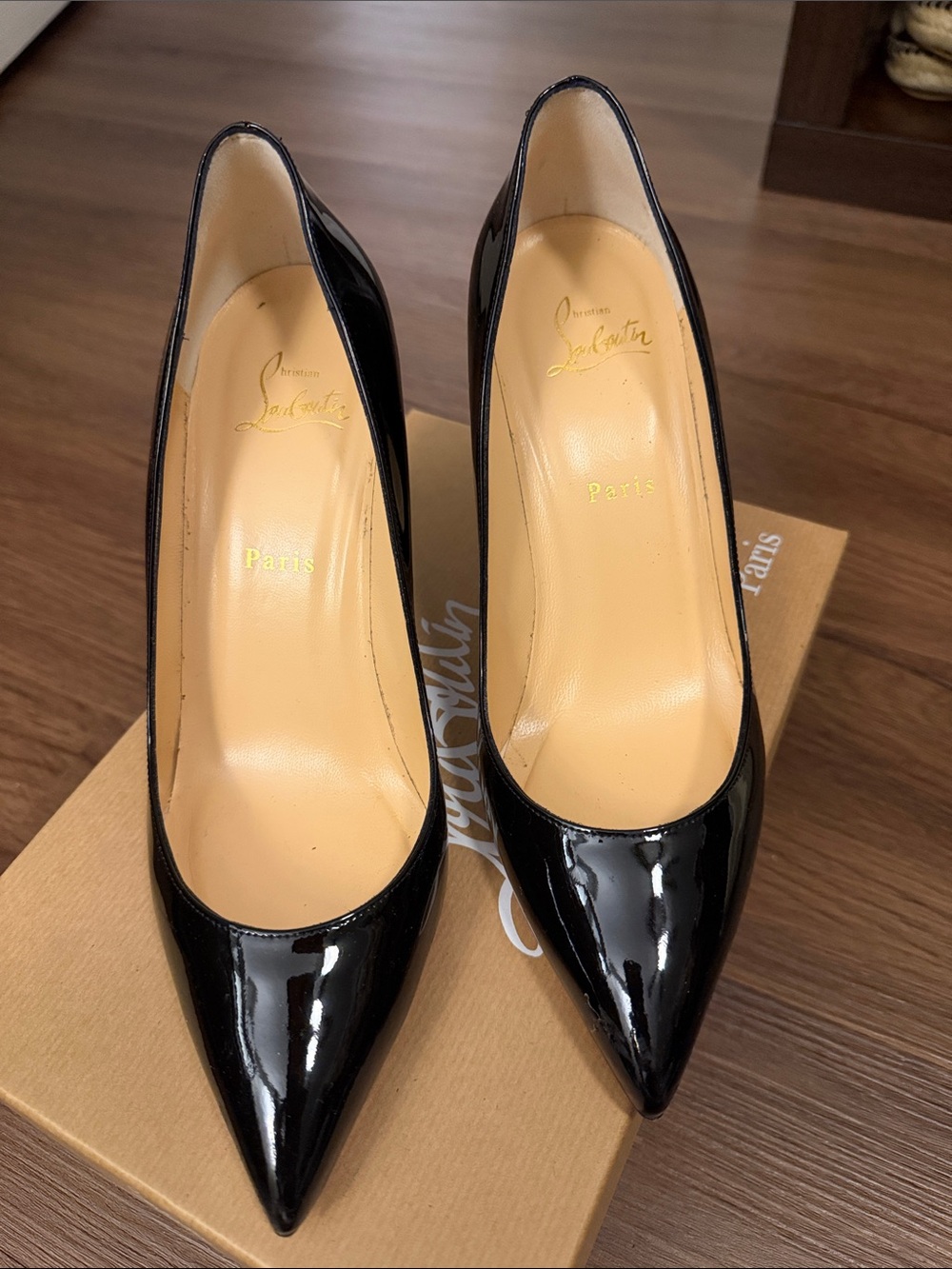 Christian Louboutin Black Patent Pointed Pumps